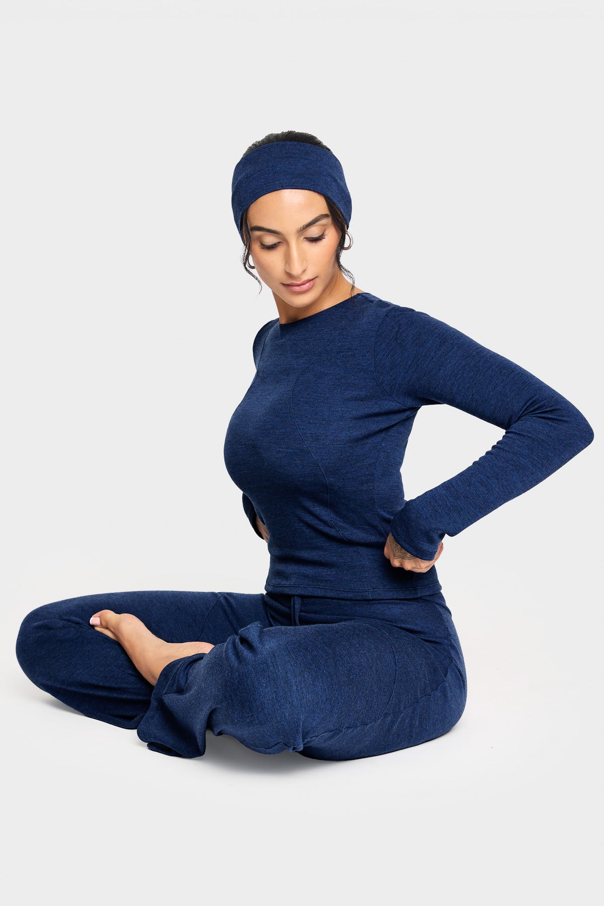 lapis blue merino wool headband