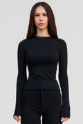 black obsidian merino wool long sleeve shirt
