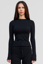 black obsidian merino wool long sleeve shirt