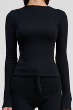 black obsidian merino wool long sleeve shirt