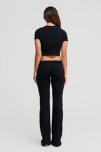 black obsidian merino wool low rise pants