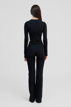 black obsidian merino wool pants