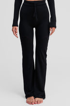 black obsidian merino wool pants