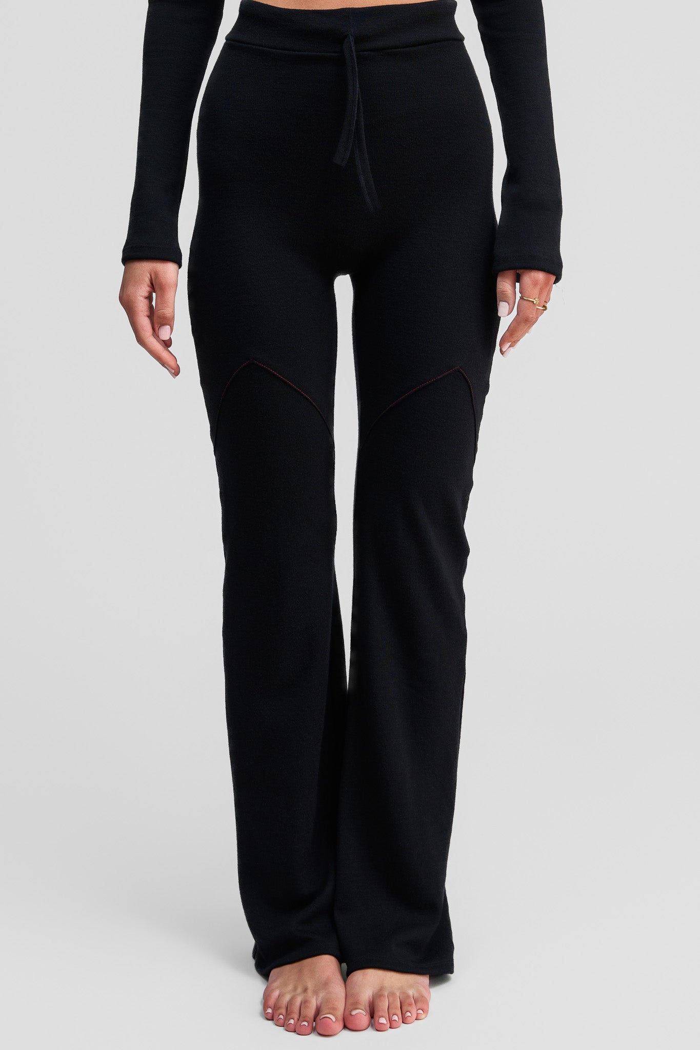 black obsidian merino wool pants