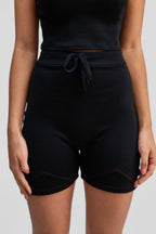 black obsidian merino wool shorts