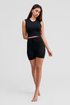 black obsidian merino wool shorts