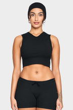 black obsidian organic cotton tank top