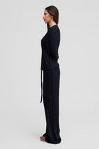black organic cotton loose pants