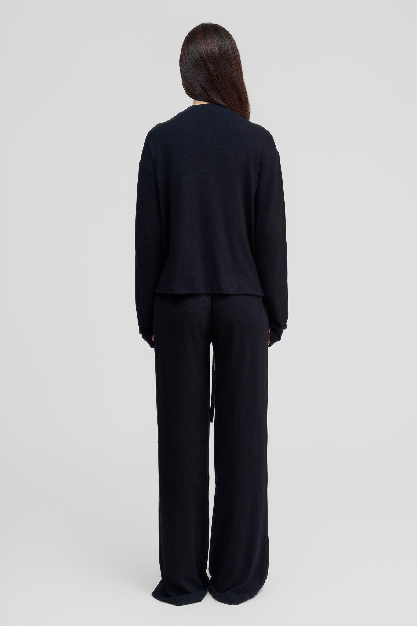 black organic cotton loose pants