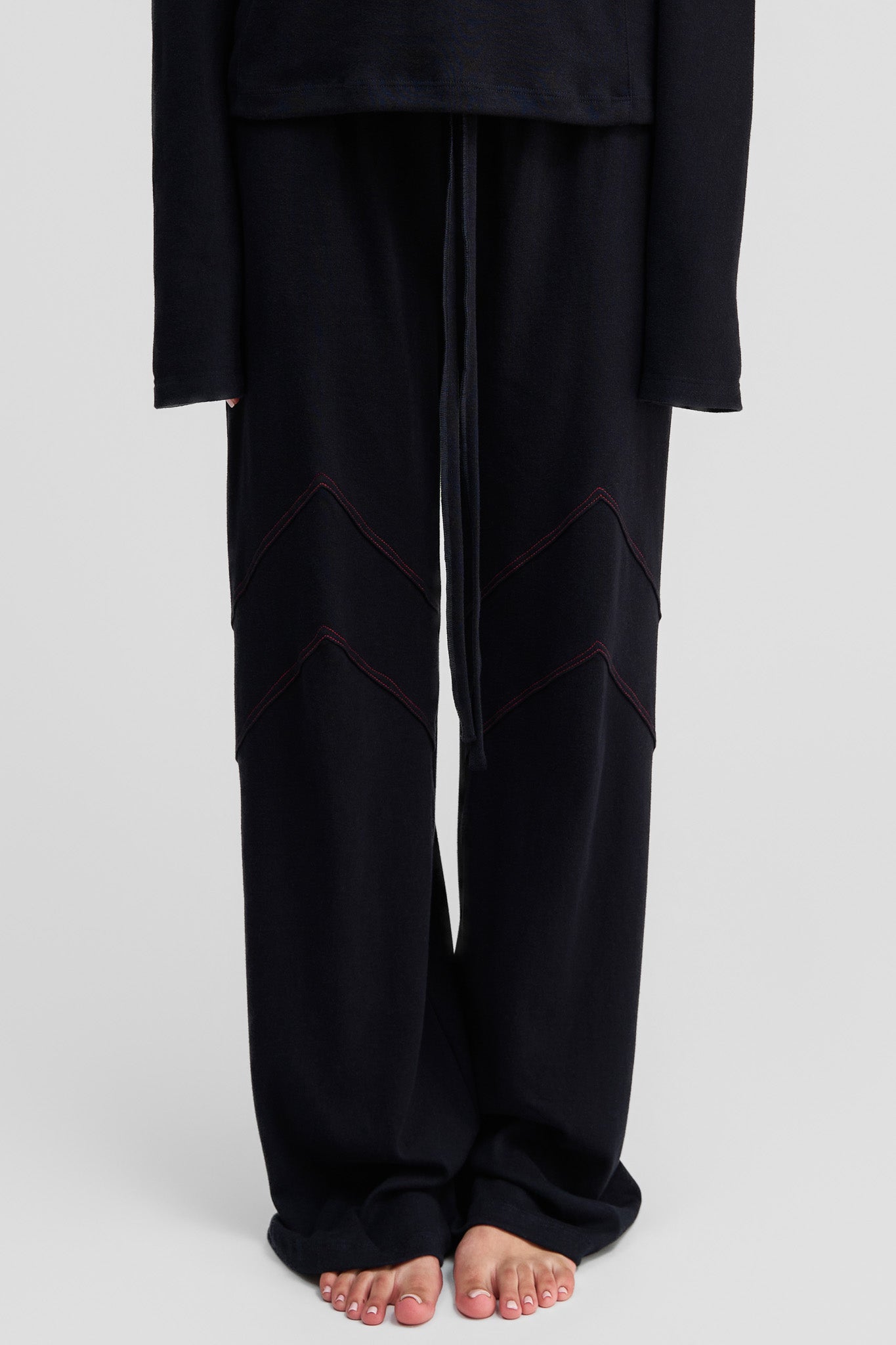 black organic cotton loose pants