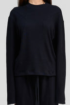 black organic cotton loose long sleeve shirt