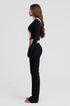 black obsidian organic cotton low rise pants