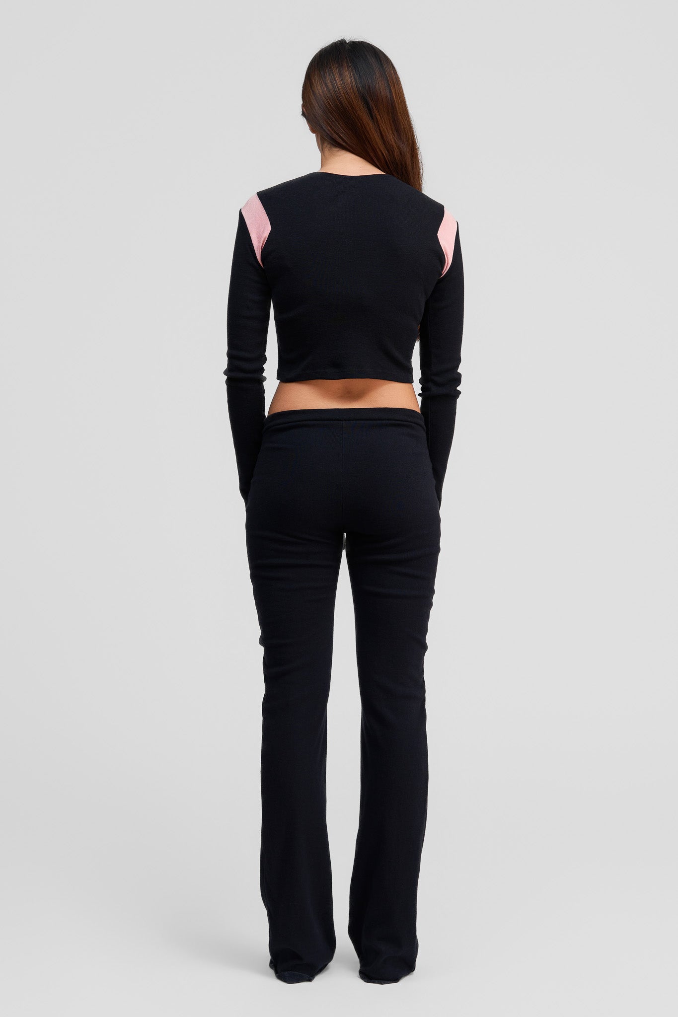 black obsidian organic cotton low rise pants
