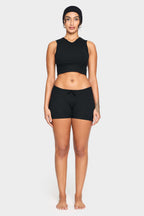 black obsidian organic cotton low rise shorts