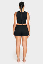 black obsidian organic cotton low rise shorts
