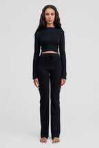 black obsidian organic cotton pants