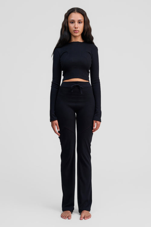 black obsidian organic cotton pants