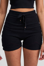 black obsidian organic cotton shorts