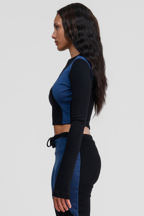 azurite merino wool long sleeve shirt