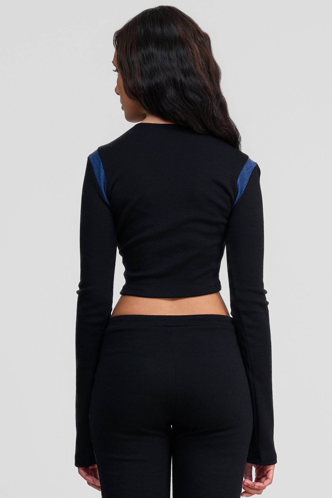 azurite merino wool long sleeve shirt