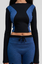 azurite merino wool long sleeve shirt
