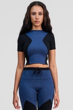 azurite merino wool crop shirt