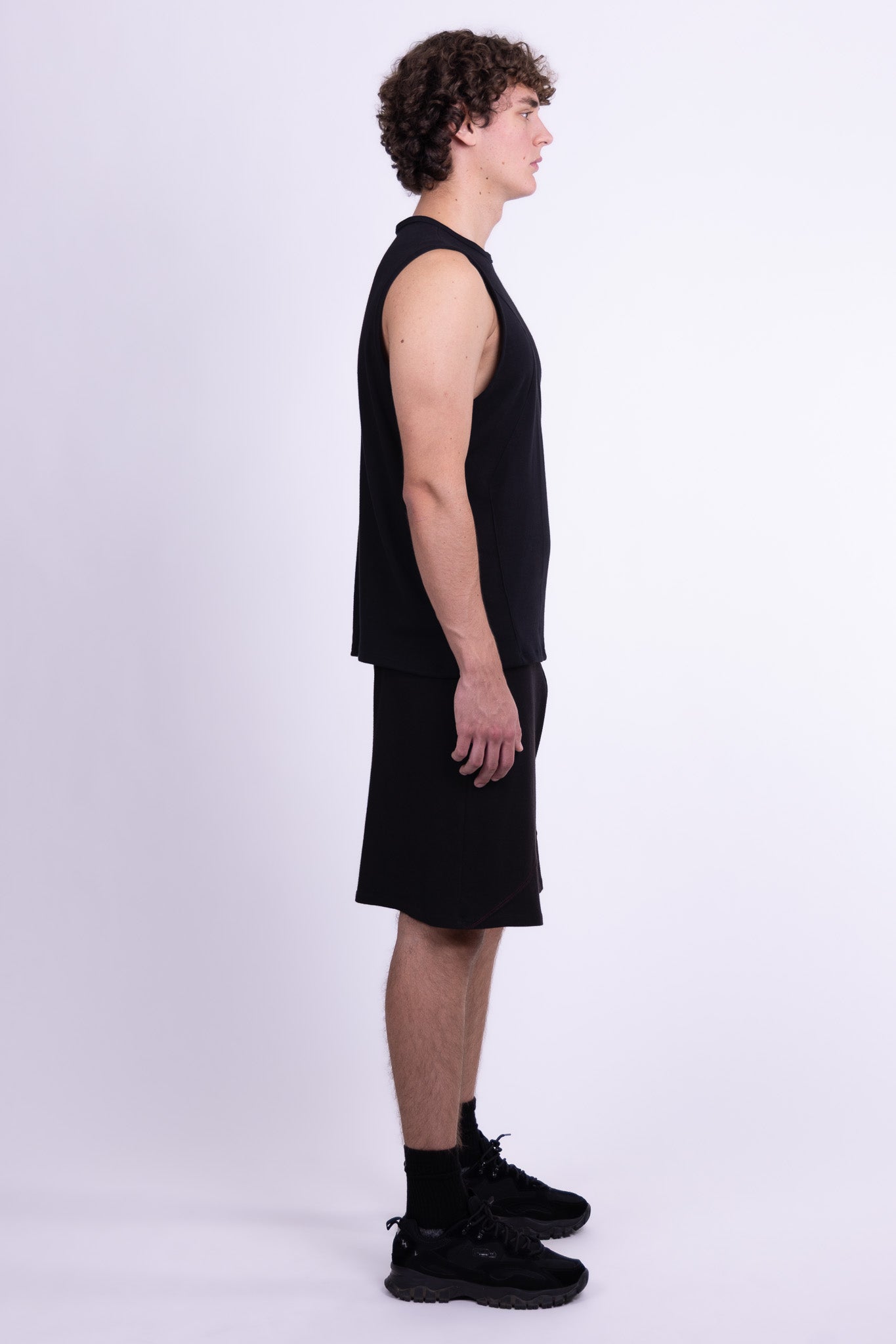 black organic cotton tank top
