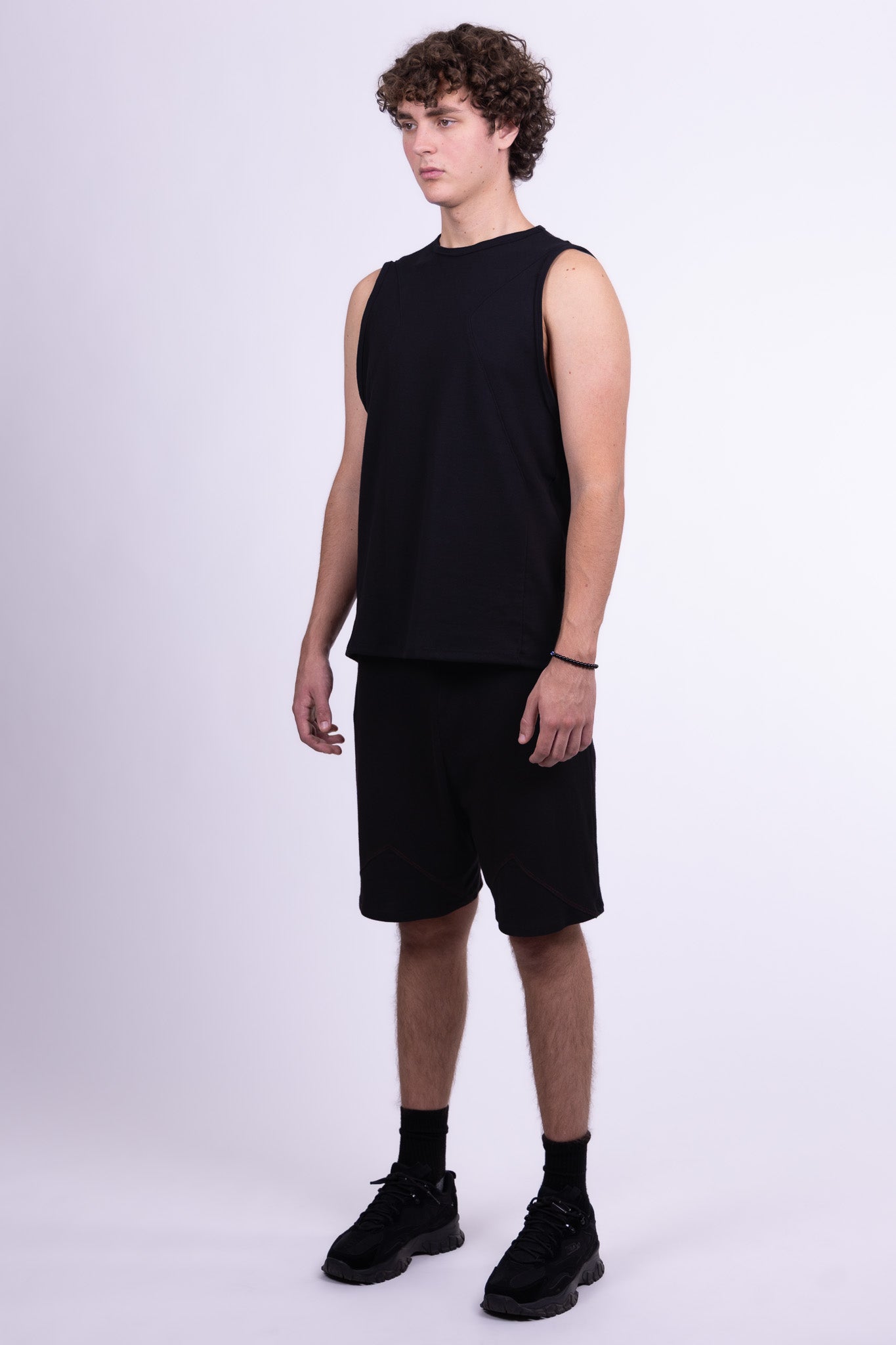 black organic cotton tank top
