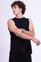 black organic cotton tank top