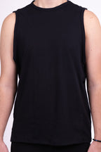 black organic cotton tank top
