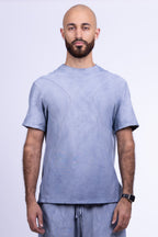 indigo blue organic cotton shirt