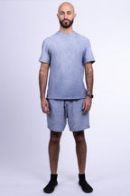 indigo blue organic cotton shorts