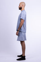 indigo blue organic cotton shirt