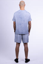 indigo blue organic cotton shirt