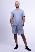 indigo blue organic cotton shorts