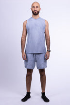 indigo blue organic cotton tank top