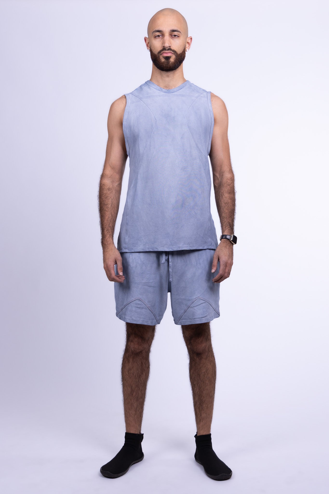 indigo blue organic cotton tank top