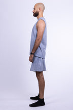 indigo blue organic cotton tank top
