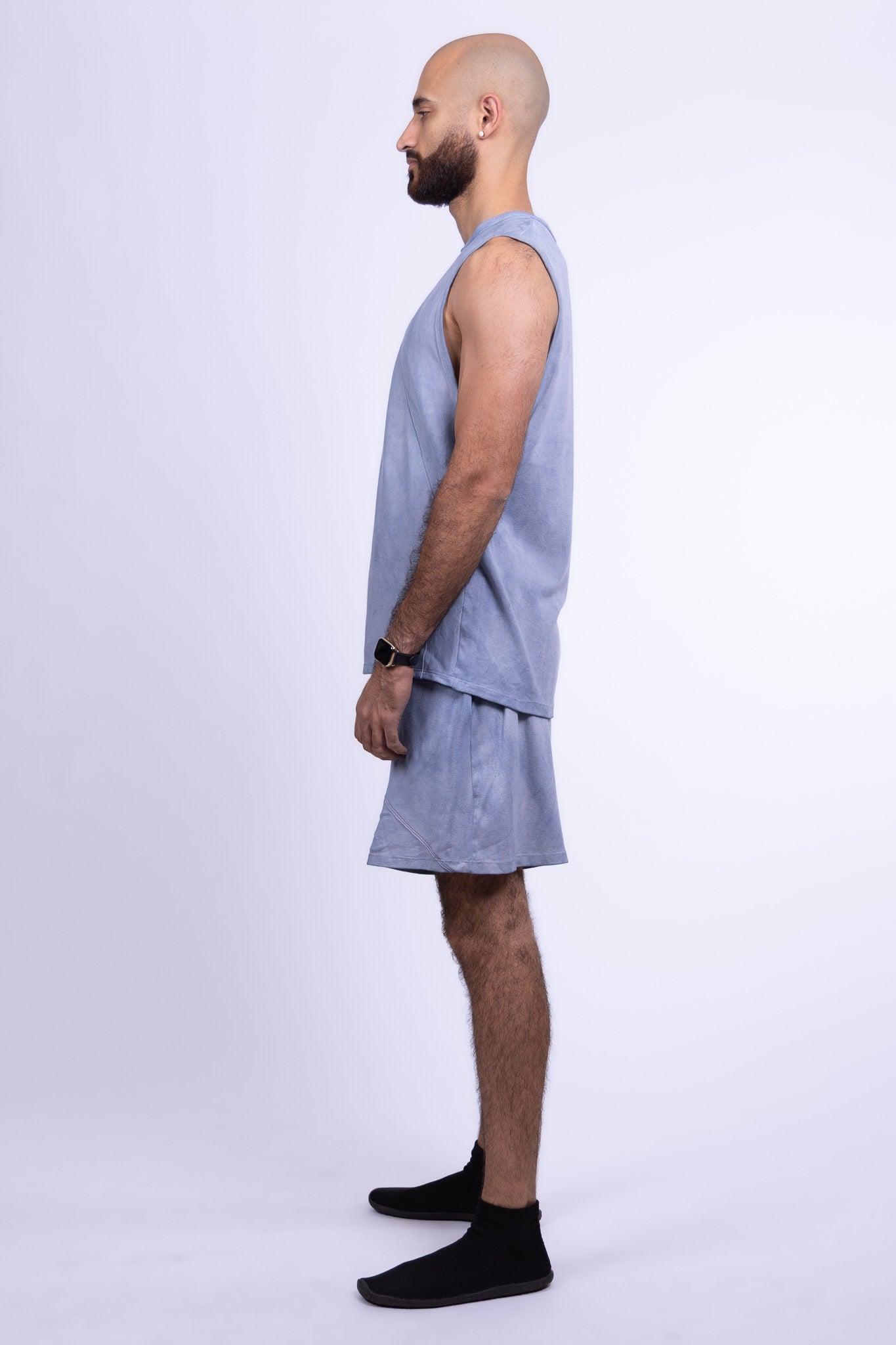indigo blue organic cotton tank top