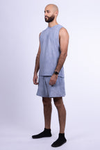 indigo blue organic cotton tank top