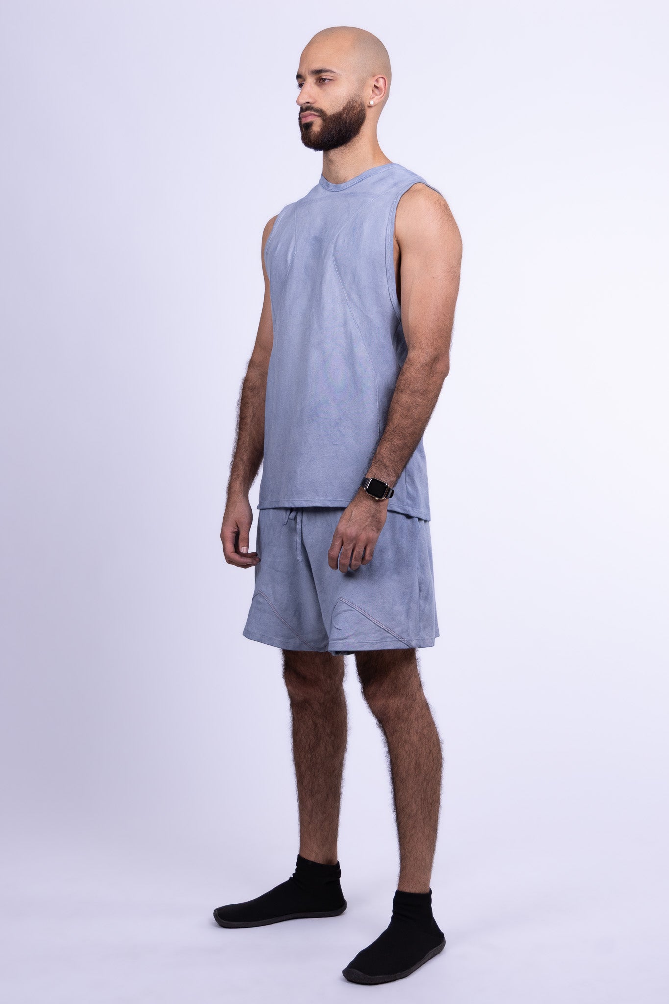 indigo blue organic cotton tank top