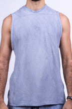 indigo blue organic cotton tank top