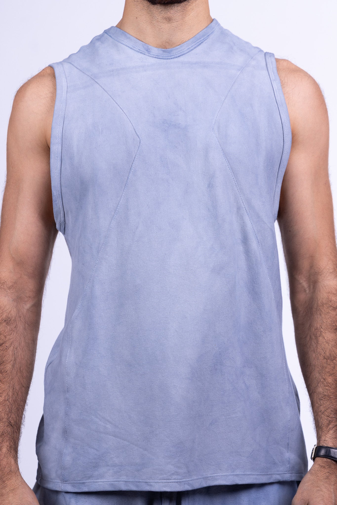 indigo blue organic cotton tank top