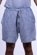 indigo blue organic cotton shorts