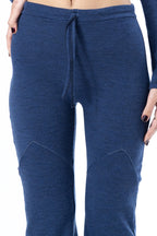 lapis blue merino wool pants