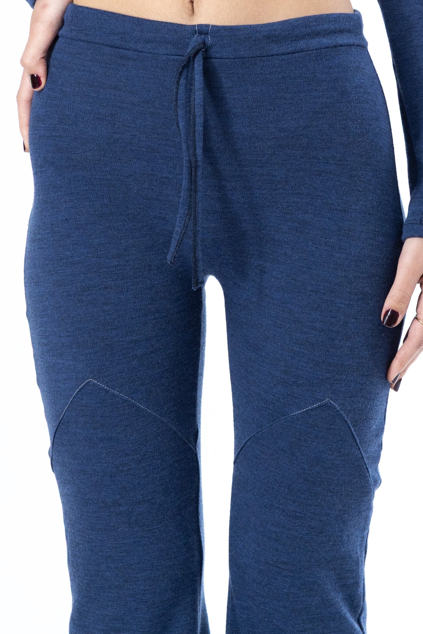 lapis blue merino wool pants