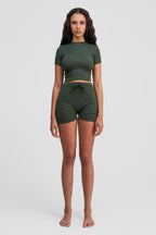 jade merino wool shorts