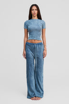 indigo blue organic cotton loose pants