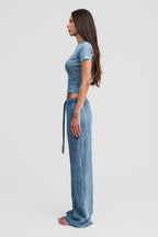 indigo blue organic cotton loose pants