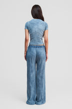 indigo blue organic cotton loose pants